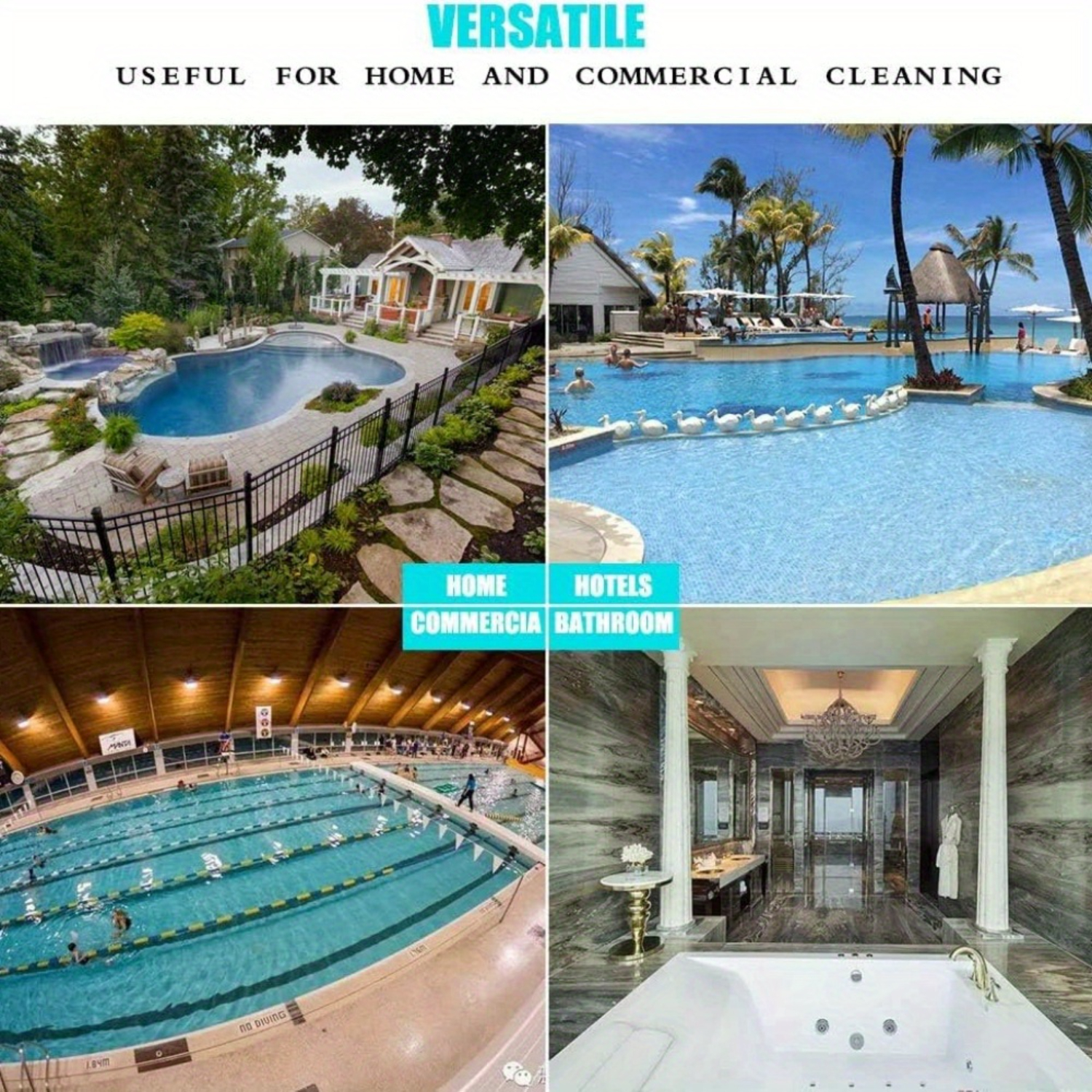 18" Swimming Pool Wall & Tile Brush - Heavy Duty Aluminum Back Cleaning Brush - Nylon Bristles - EZ Clips