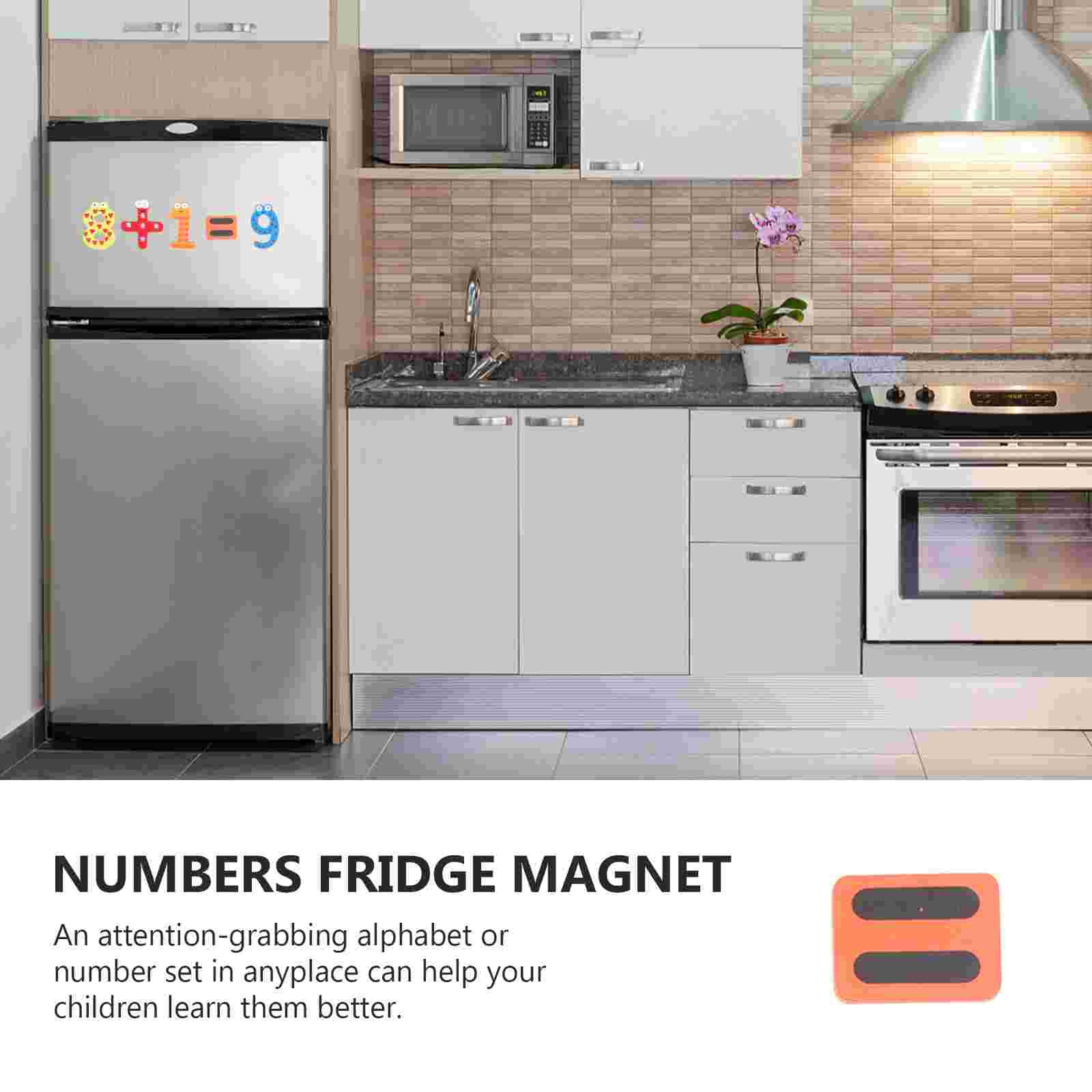 Wooden Cartoon Numbers Fridge Magnets Alphabet Refrigerator Magnet Magnetic Letters and Numbers Toys (Capital Letters Type +