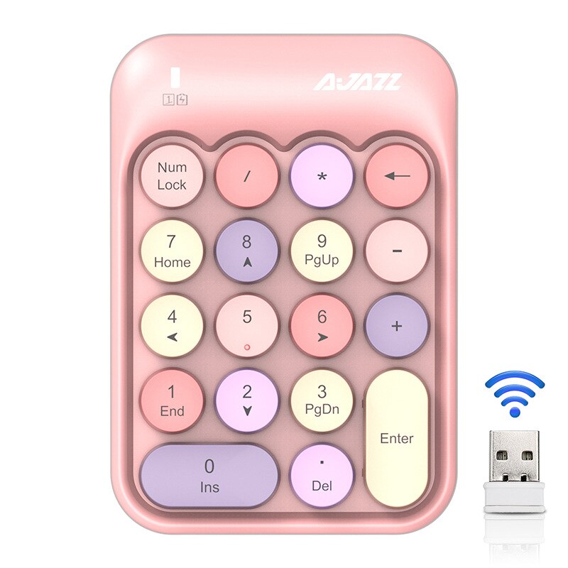 2.4G Draadloze Toetsenbord Mini 18 Toetsen Numeriek Toetsenbord Computer Digitale Toetsenbord Voor Pc Accounting Taken Roze Toetsenbord: color pink