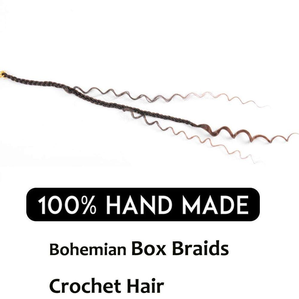 box braid crochet hair for black women Crochet Braids with Curly Ends 16 Strands/Pack Crochet Box Braids Hair