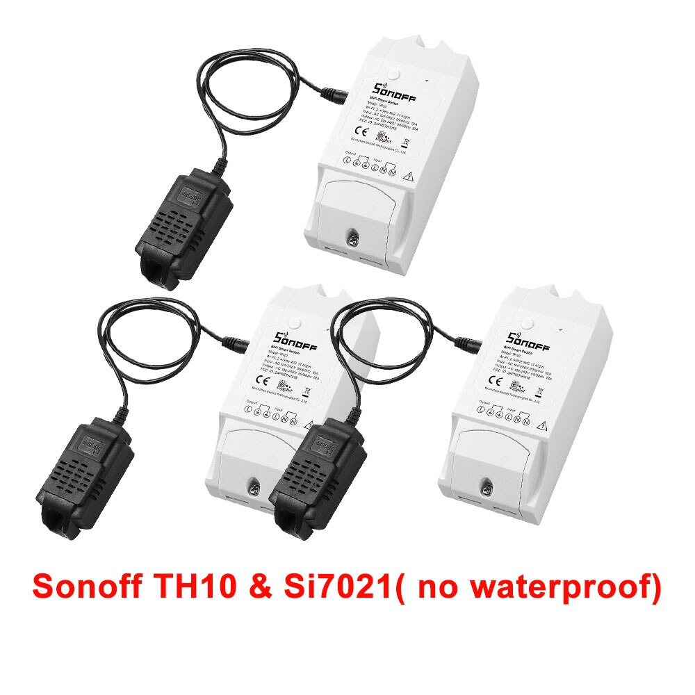 Sonoff-controlador inteligente Itead TH10 10A con Wifi, Control remoto de temperatura y humedad, Sensor de Monitor a través de eWeLink, funciona con Alexa IFTTT: 3PCS TH10 Si7021