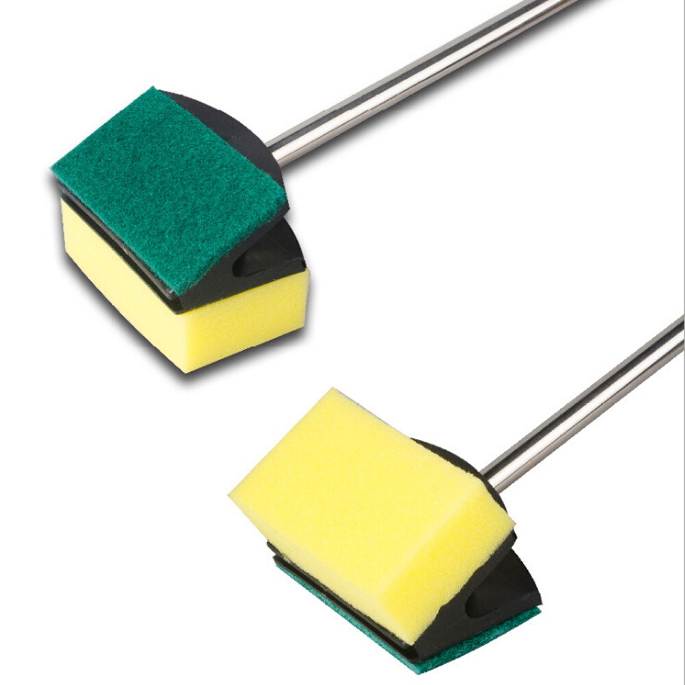 Glazen Aquarium Algen Geel Groen Dubbele Side Spons Aquarium Reinigingsborstel Tool Aquarium Accessoires Fisk Tank Gereedschappen