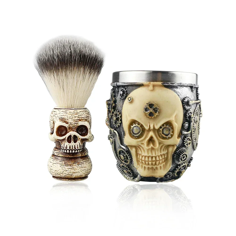 Barber Rasierpinsel männer Bart Reinigung Pinsel Schäumen Seife Schüssel Salon Rasieren Werkzeuge Rasieren Schüssel Haar Pinsel Bart Pinsel Sets: Gold