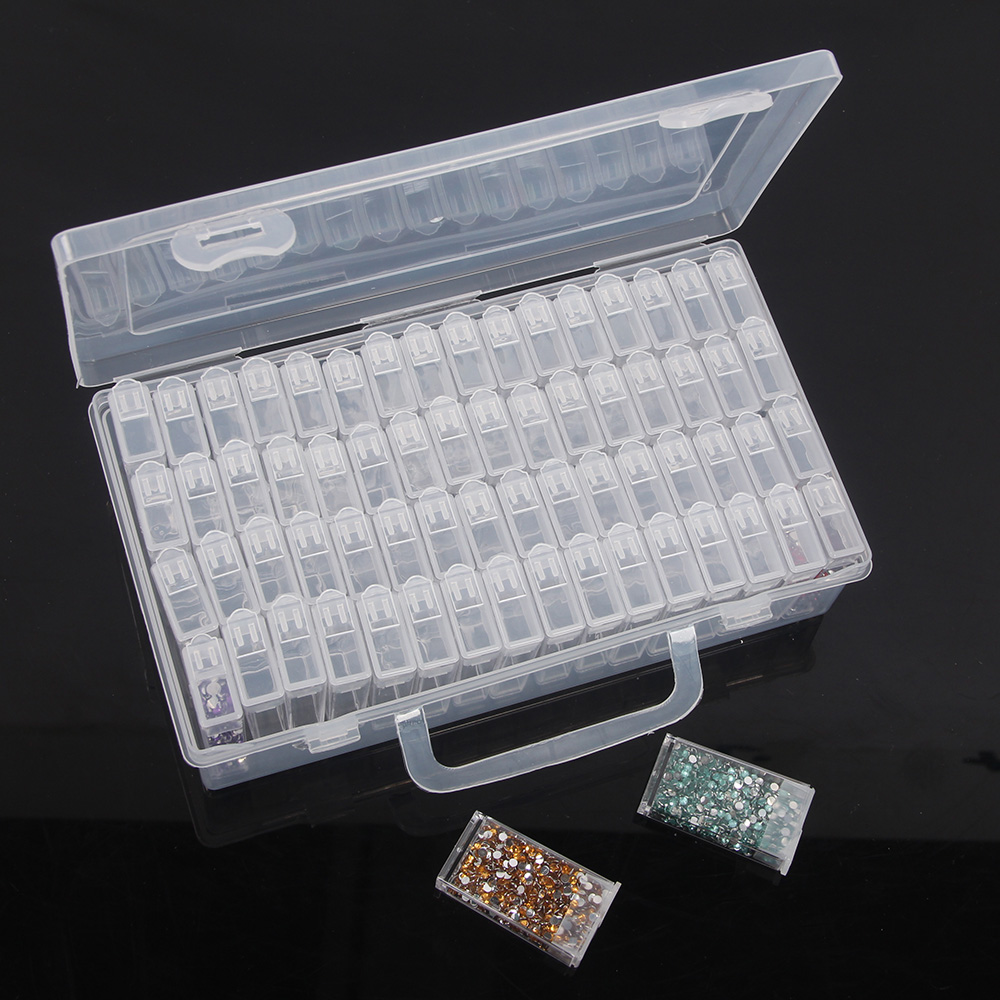 56 Grids Aparte Slots Lege Opbergdoos Clear Nail Art Rhinestones Diamant Schilderen Gereedschap Kralen Weer Storage Case Organizer