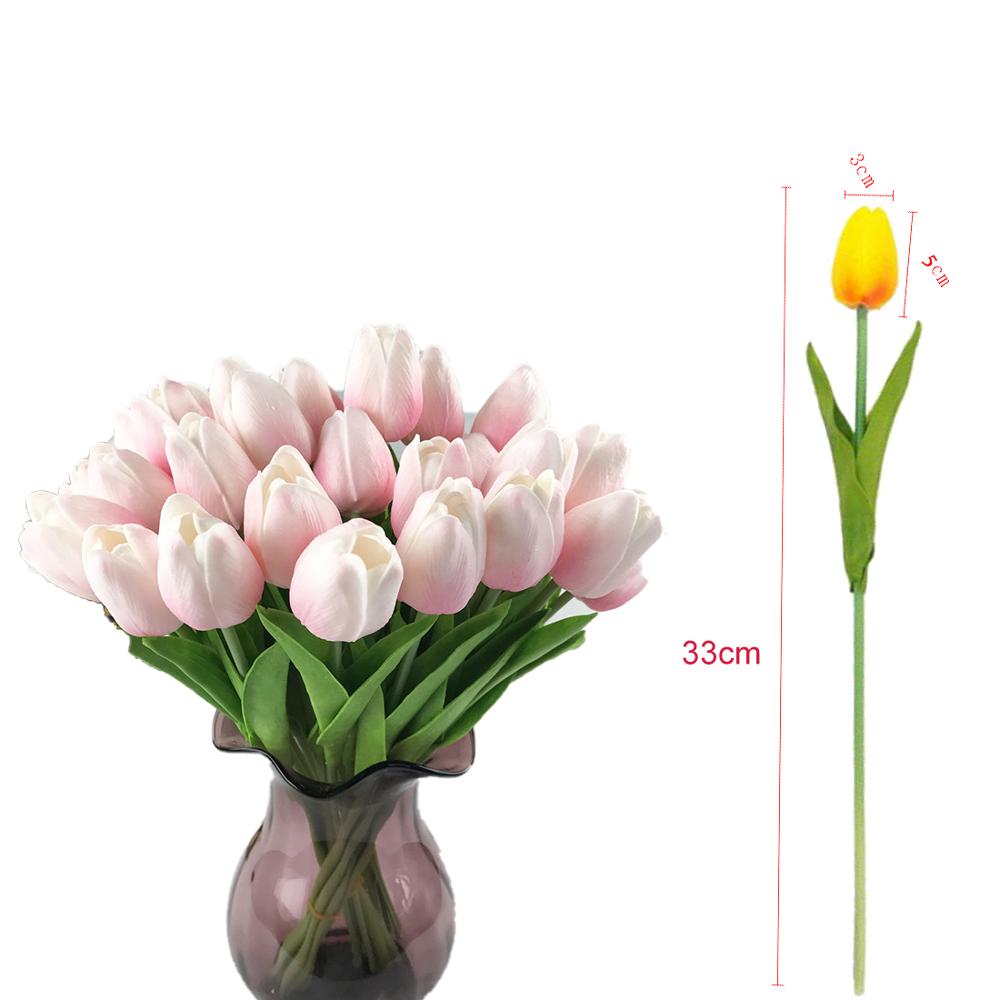 Uds. Flor Artificial de tulipán, flor falsa de tacto Real, ramo para la boda, decoración para el hogar y el jardín