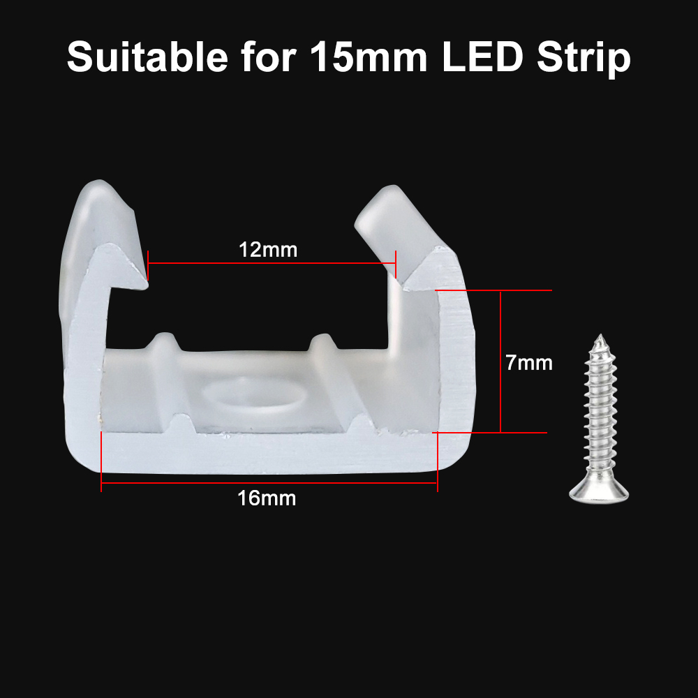 6mm 8mm 12mm 15mm LED Strip Fix Clips Holder Connector Accessories With Screws For 2835 Neon Light Fixing Flexible COB Buckle: MULTI / 50-79Pcs