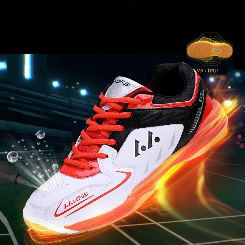 Indendørs tennissko par badminton sneakers volleyballsko til mænd kvinder åndbare anti-skridsko