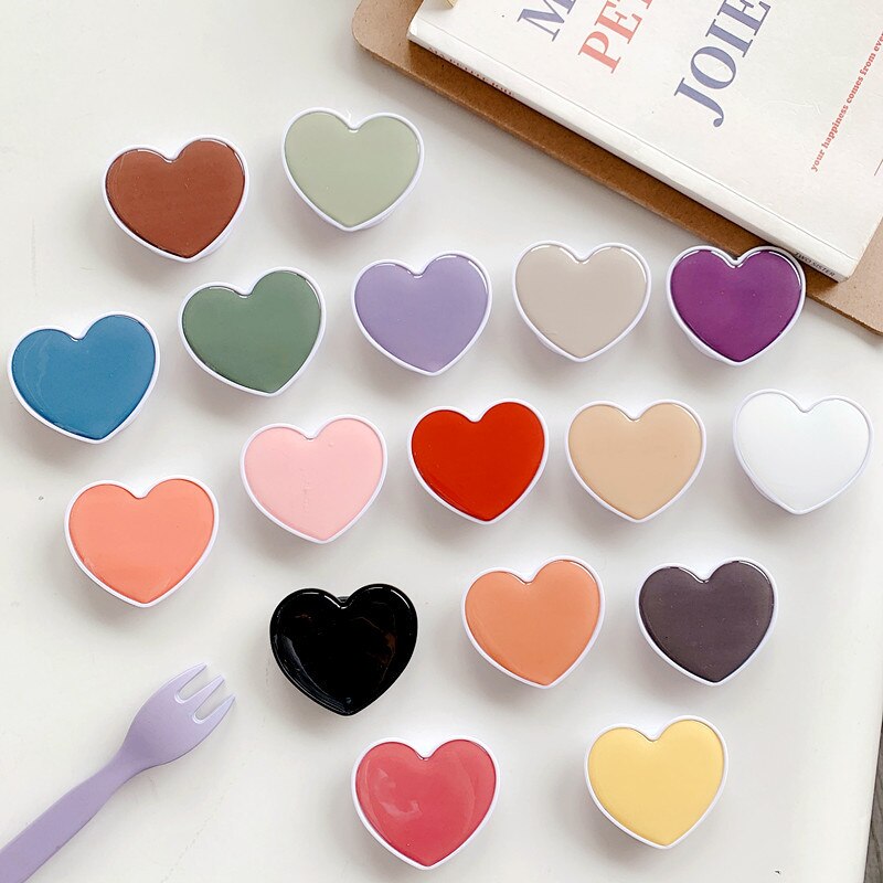 Popular Universal Pocket Airbag Stand Mobile Phone Accessories Holder Love Heart Shaped Bracket Mount for IPhone Samsung Huawei