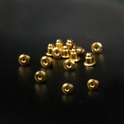 100 stks/partij Rubber Clear Earring Back Stopper Siliconen Ronde Earring Back Stoppers Bullet Butterfly Earring Back Stoppers: gold bullet