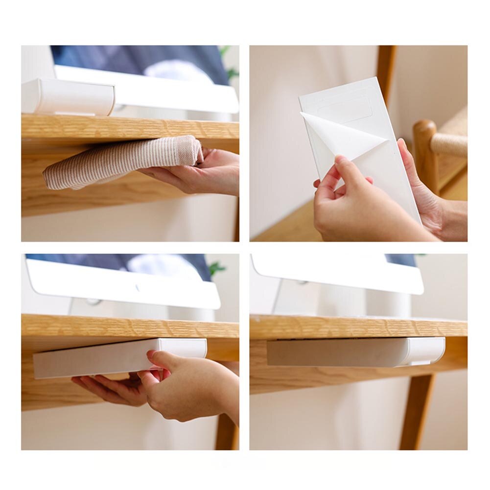 Caché en plastique bureau organisateur Table sous pâte tiroir papeterie boîte de rangement Case Table bureaux tiroir diviseur papeterie