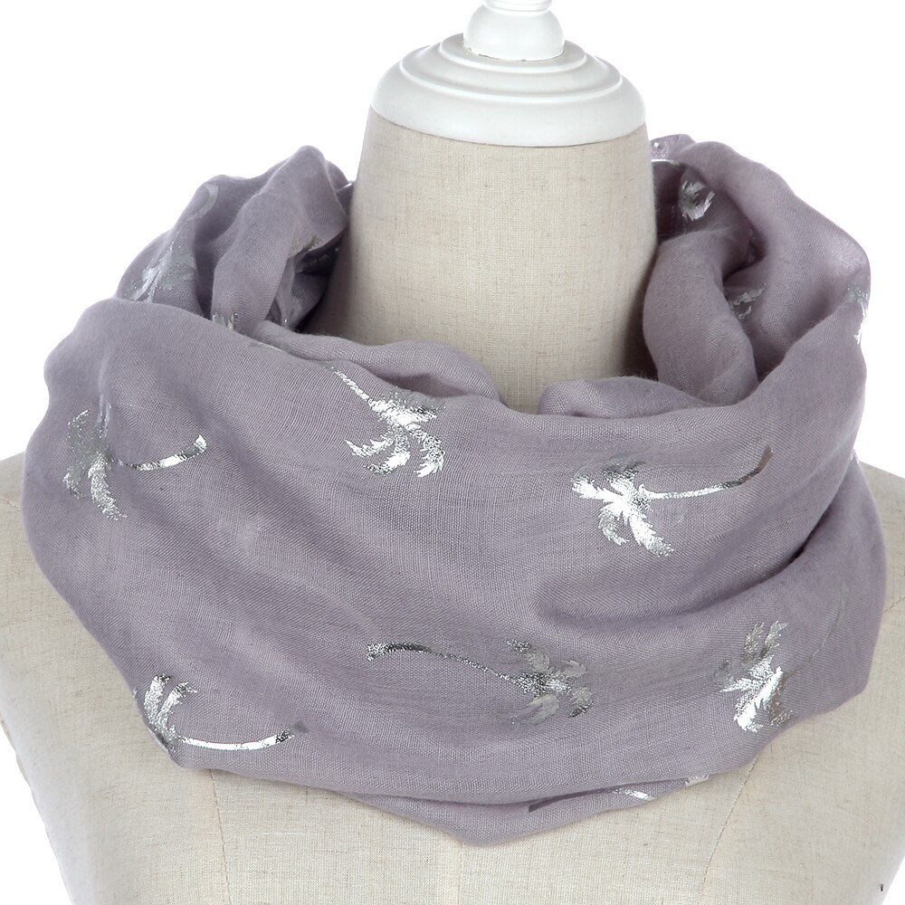 FOXMOTHER Spring Summer White Grey Navy Coconut Tree Shiny Silver Foil Scarf Glitter For Womens