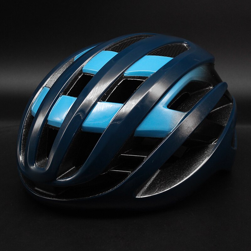 Aero Bicycle Helmet Air Spin Road Cycling Helmet Eps Men's Women Ultralight Mountain Bike Comfort Safety Casco Ciclismo: Blue Color Lines