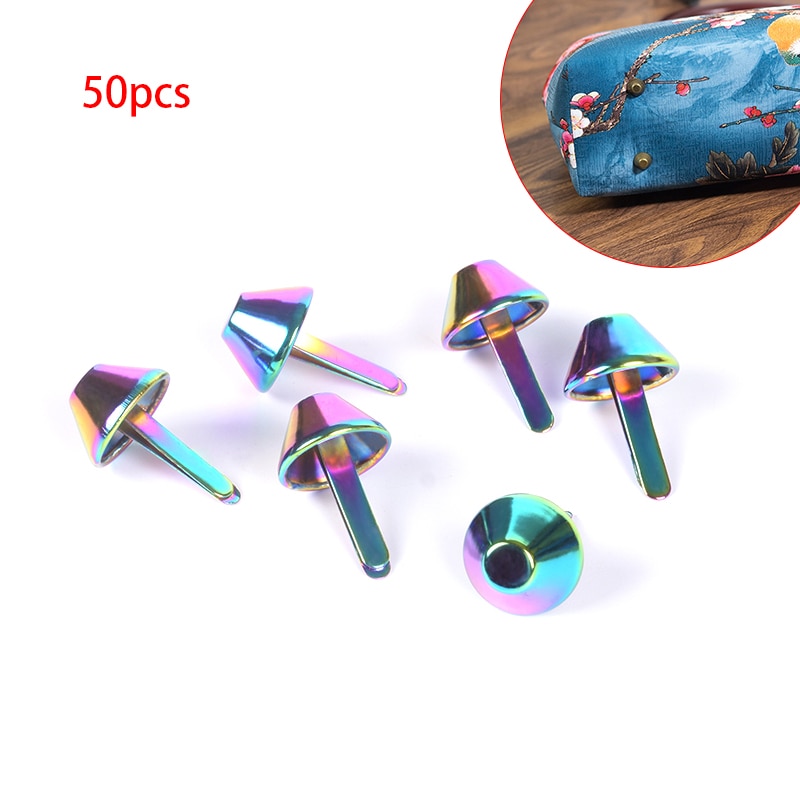 50x bolsa pés, metal arco-íris cor metal bolsa pés, diy 15mm artesanato metal pés, metal bolsa parafuso prisioneiro para bolsa