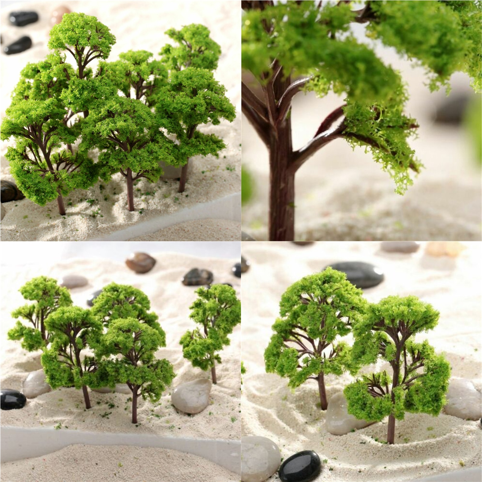 10pcs 9cm HO OO Scale Model Trees Train Railroad Layout Diorama Wargame Scenery