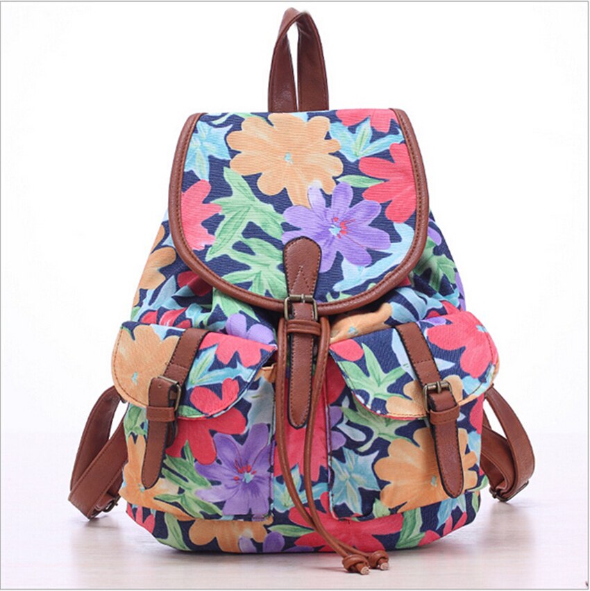 Mode Vrouwen Rugzak Canvas Afdrukken Rugzakken Bloemen Schooltassen Voor Tieners Meisjes Reizen Rugzak Sac A Dos Bolsas Mochilas