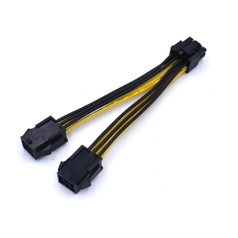 18AWG Dual 6 Pin Female To 8 Pin Male PCI Express GPU card Power Adapter Cable