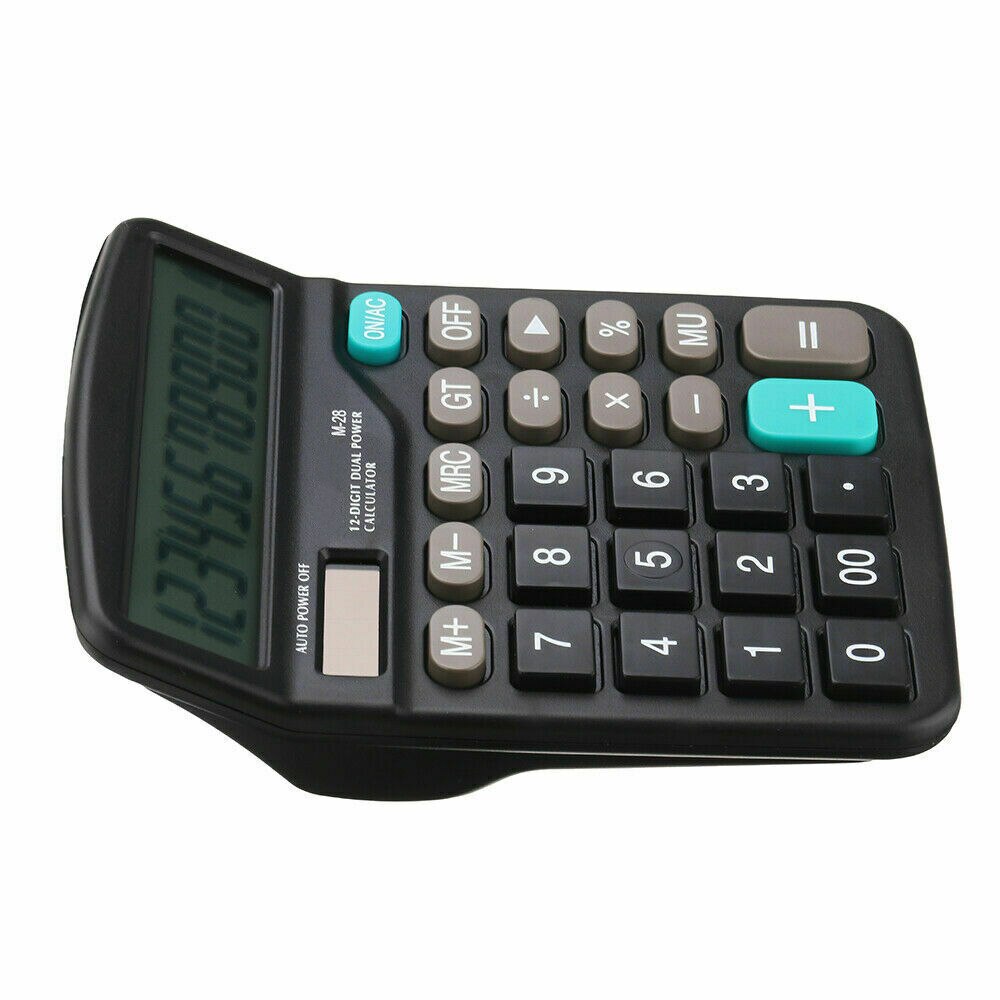 Solar Battery Desktop Calculator Basic 12-Digit Large Display Office Business Wide Keyboard 100% Brand And