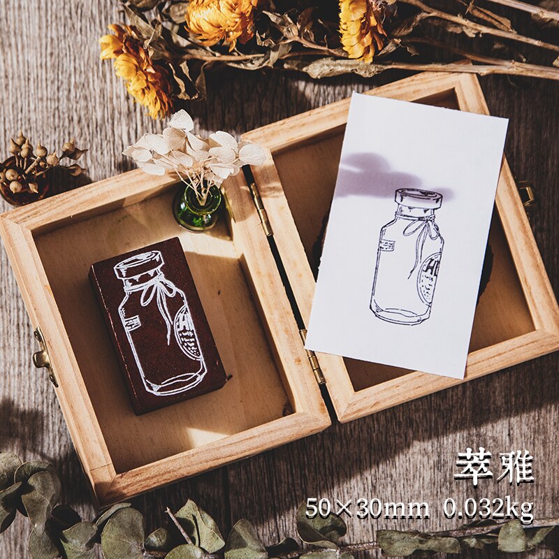 Vintage Fles Fern Bloem Plant Collage Stempel Diy Houten Stempels Voor Scrapbooking Briefpapier Scrapbooking Standaard Stempel: D