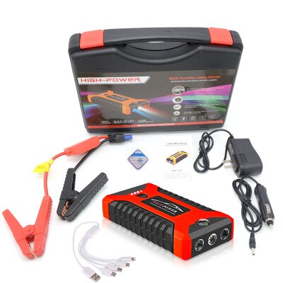 12V 20000Mah Auto Jump Starter Power Bank Draagbare Power Bank Voor Mobiele Telefoons Tablet Auto Jumper Motor Batterij auto Nood: option 4 Red