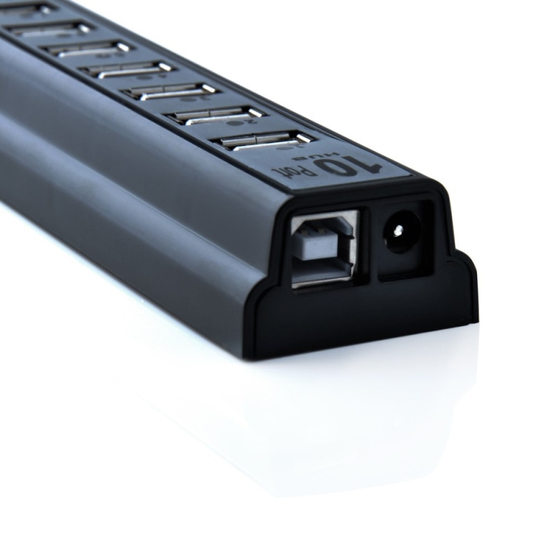 GOOJODOQ 10 Poorten USB 2.0 Hubs met AC Power Computer Randapparatuur Supply Adapter Voor Portablefor PC Laptop Notebook