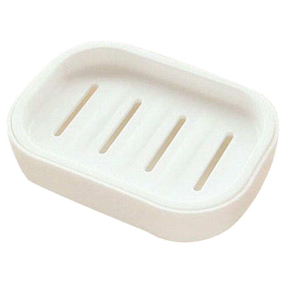 1 stuk plastic zeepbakje plastic badkamer dubbele afdruipzeephouder antislip zeepdoos: 2