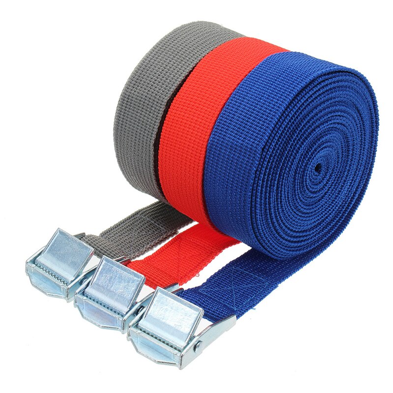 5m x 25mm bil spännband rep band stark spärr bälte bagage väska last surrning med rep spännare metall spänne bogsering