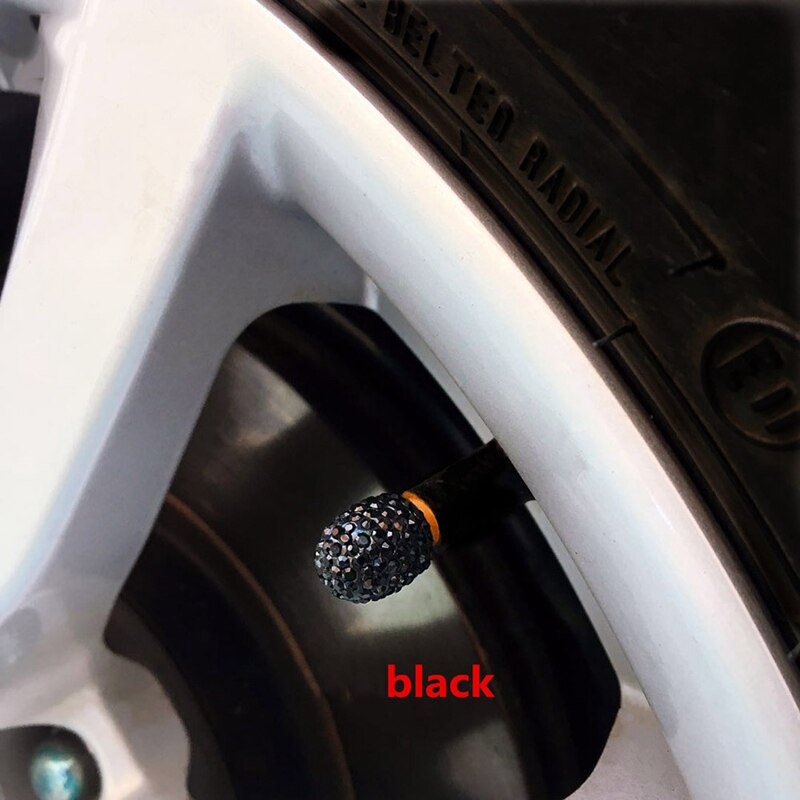 4 stk/parti blød ler rhinsten bildæk ventilhætter diamant skinnende støvtætte hætter biltilbehør