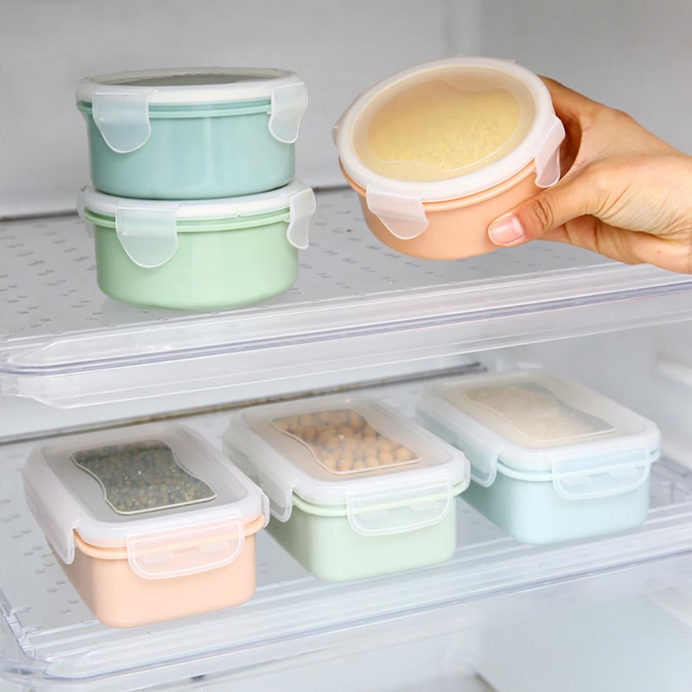 Runde/Rechteck Mittagessen Kasten Kunststoff Vorrats-Kasten Lebensmittel Lagerung Container Lebensmittel Container Bento Kasten Küche Vorrats-Organizer