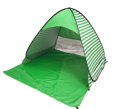 Ultralight Pieghevole Tenda Pop Up Automatico Aperto Tenda Della Spiaggia Famiglia Turistico Pesce Camping Tenda Da Sole tenda: stripe green