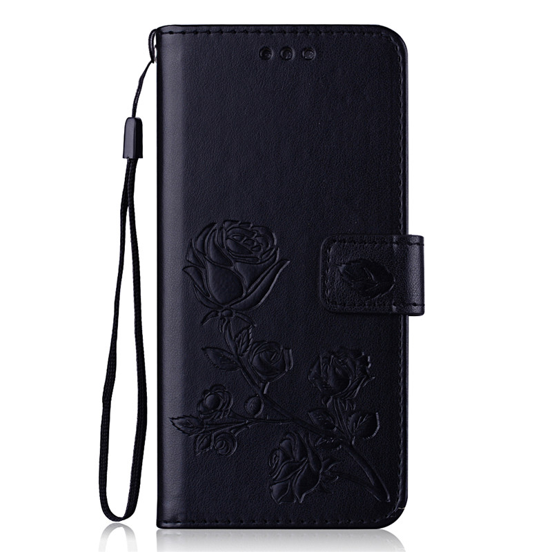 Case For Huawei Y5 Case Flower Wallet Leather Flip Case For Huawei Y6 MYA-L03 U29 L23 L41 L22 Y5III Stand Cover Coque: Black