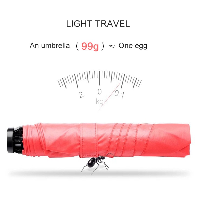 Ultra Licht Pocket Opvouwbare Paraplu Mini 100G Mode Kleine Verse Creatieve Parasol Regen Vrouwen Super Licht Paraguas Meisjes