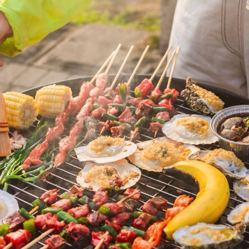 Elektrisk grillskrubber med udskifteligt hoved batteridrevet grillværktøj