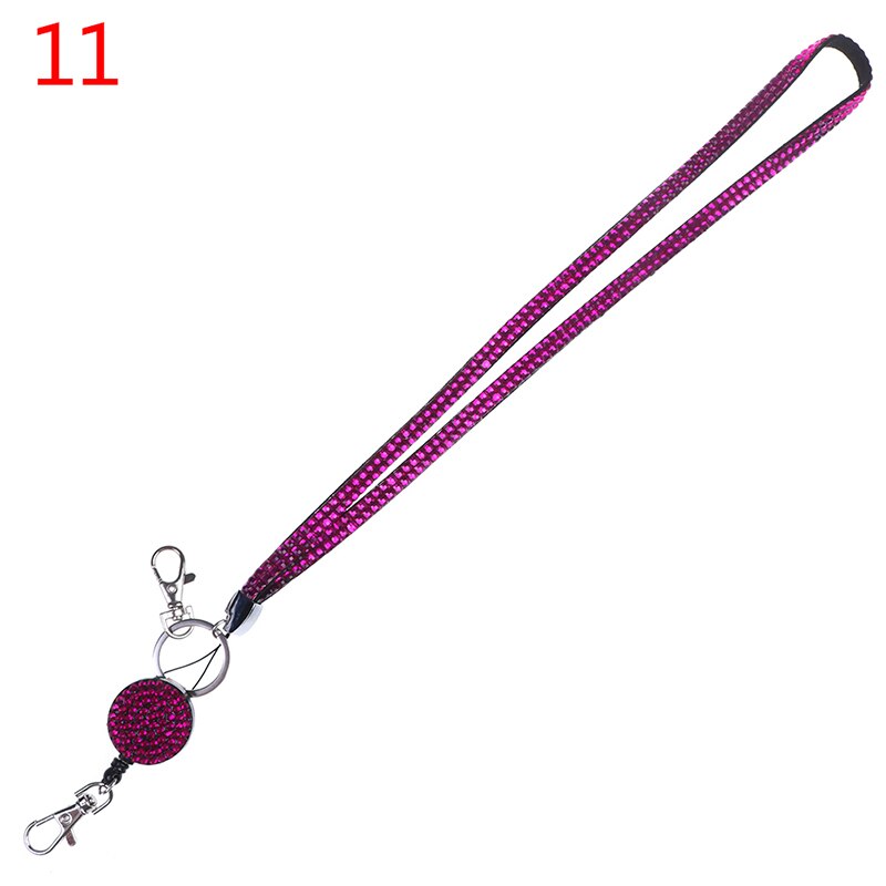 1 Pc Lanyard Crystal Rhinestone Mobile Phone Neck Strap Key Holder Rhinestone Lanyard Badge Reel: A11