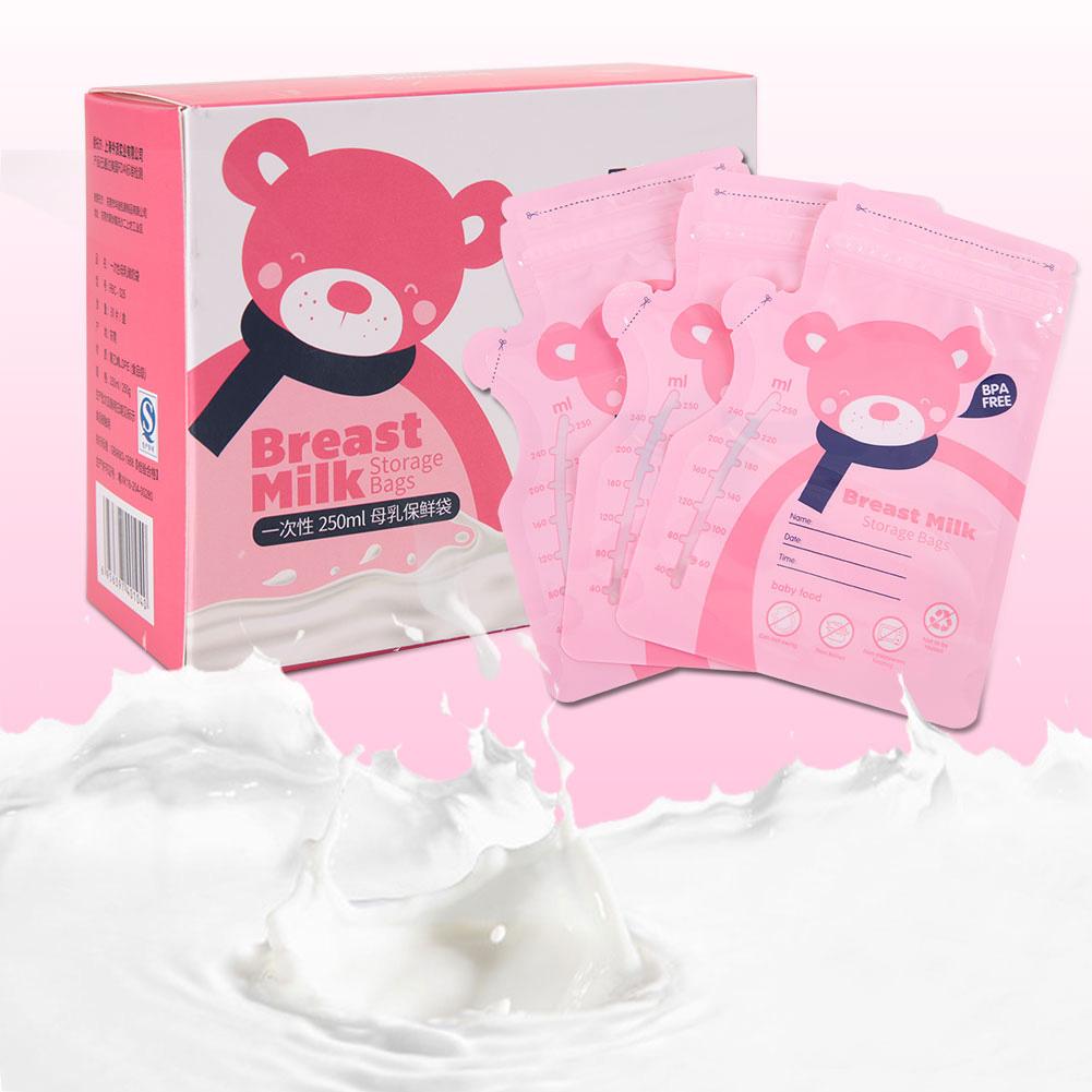 30PCS 250ML Baby Food Storage Breast Milk Storage Bag Disposable BPA Free Baby Safe Feeding Breast-milk Sealed Bag