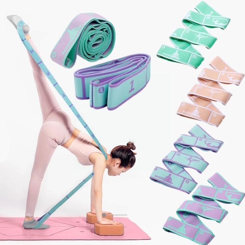 Multifunktionaler tanz-yoga-hilfsdehnungsgürtel, lateinamerikanisches pilates-training, elastisches widerstandsband, anfänger-yoga-anzeige  b9 r 2