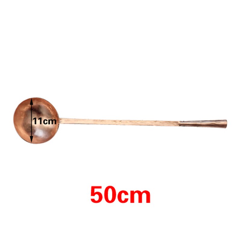 Thickened copper large spoon Pure copper spoon Long handle copper shovel Fried vegetable copper spoon wooden spoons for cooking