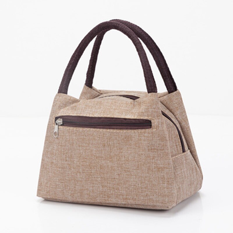 Aosbos Oxford Portable refroidisseur sac à déjeuner toile pique-nique fourre-tout sacs solide thermique isolé sacs à bandoulière pour hommes femmes enfants: Khaki