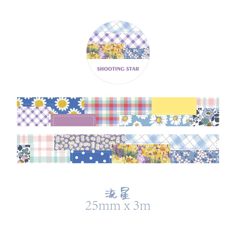 1 Roll Bloemen Washi Tape Decoratie Roll Diy Decoratieve Sticky Paper Masking Tape Zelfklevende Tape Plakboek Doorschijnend Tape: SHOOTING STAR