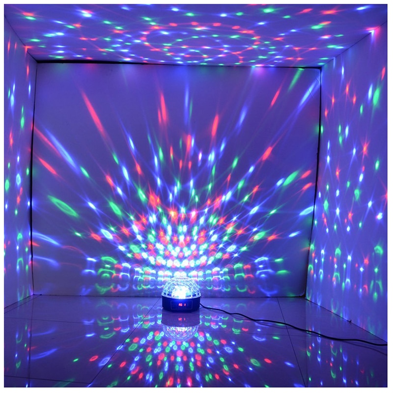 LED RGB Crystal Magic Ball Effect Light DMX Disco Dj Stage Light for KTV Club Pub Bar Wedding Show Voice-activated