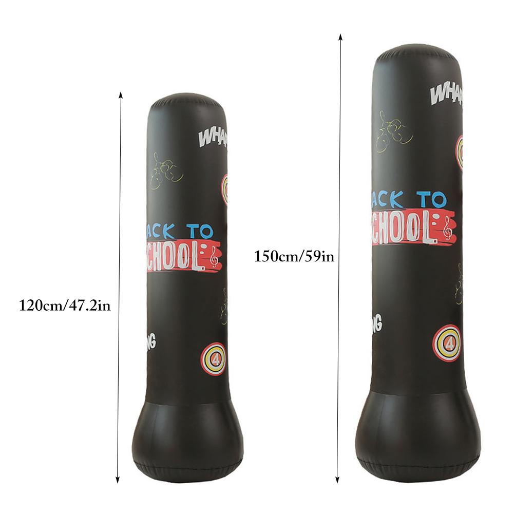 Sac de sable de boxe gonflable de 1.2/1.5M, pour enfants adultes, formation de boxe, stand libre, épais, sac de boxe directe