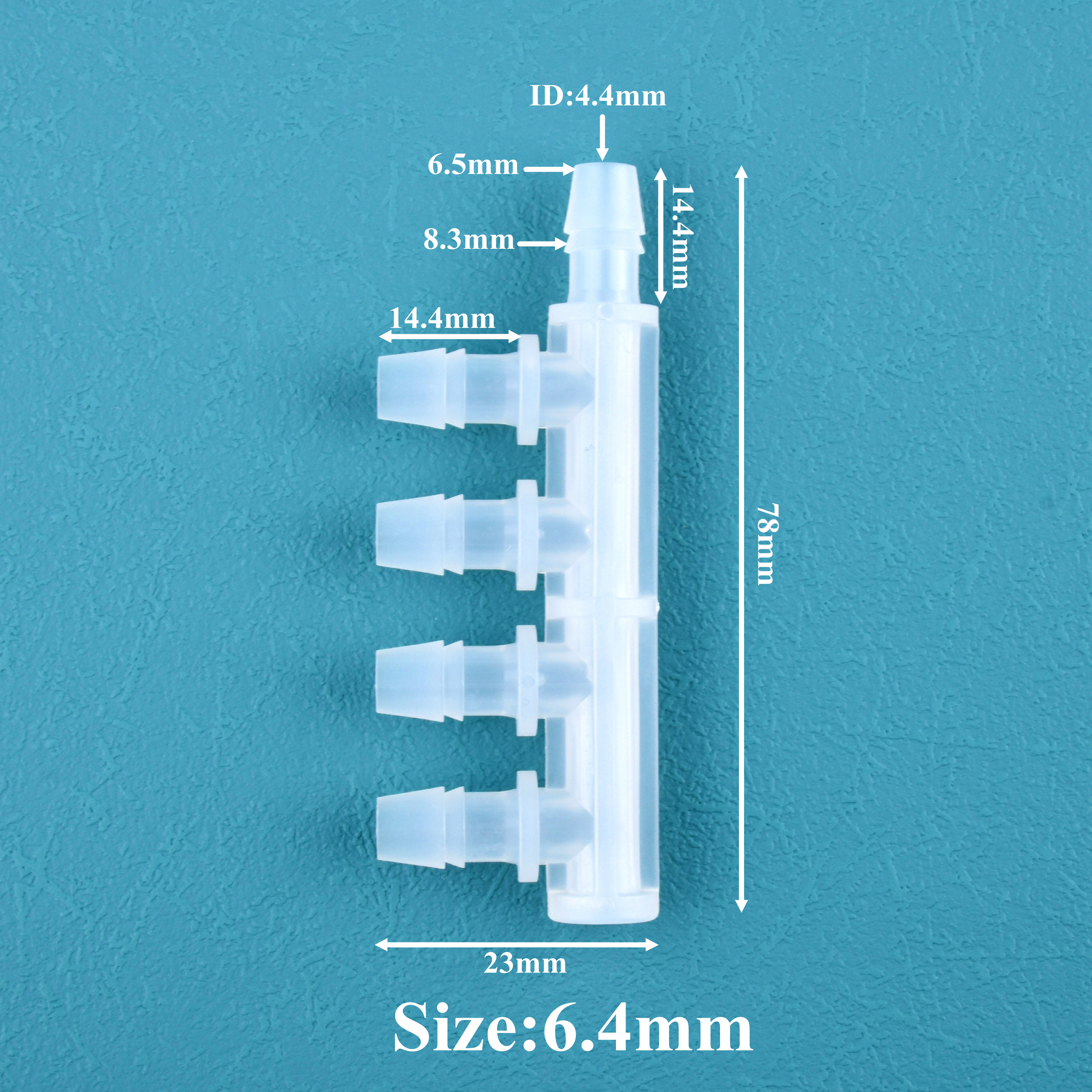 Connettore a 5 gareggiare lato PP 2 ~ 200 pz/lotto 2.4 ~ 9.5mm uguale Dia pagoda tubo automatico per irrigazione giunto per irrigazione da giardino: grigio / 1/4 ''