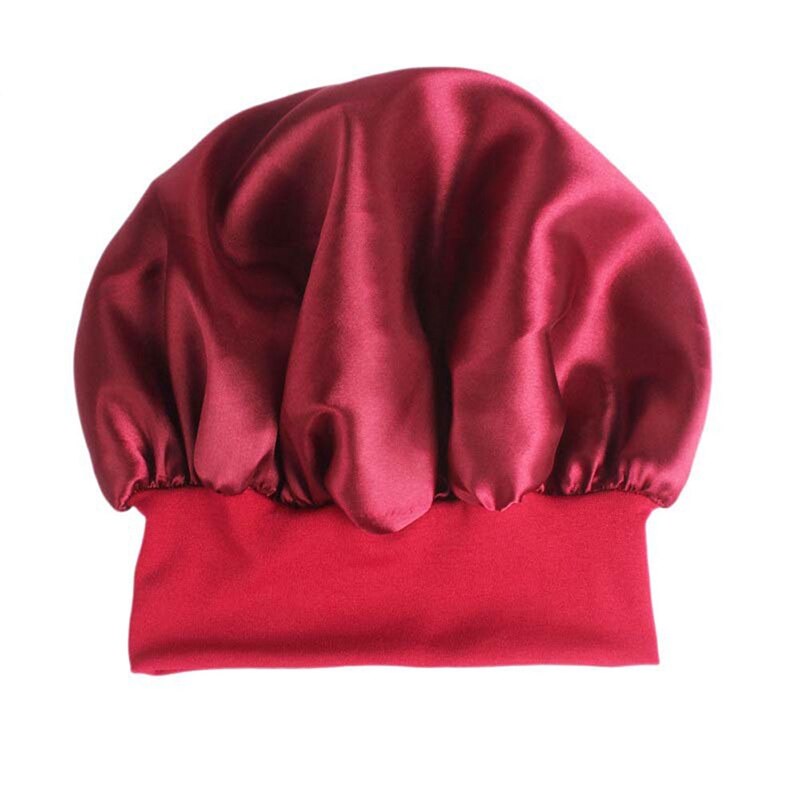Chapeau de nuit en satin pour homme et femme, charlotte pour dormir, matière solide, unisexe