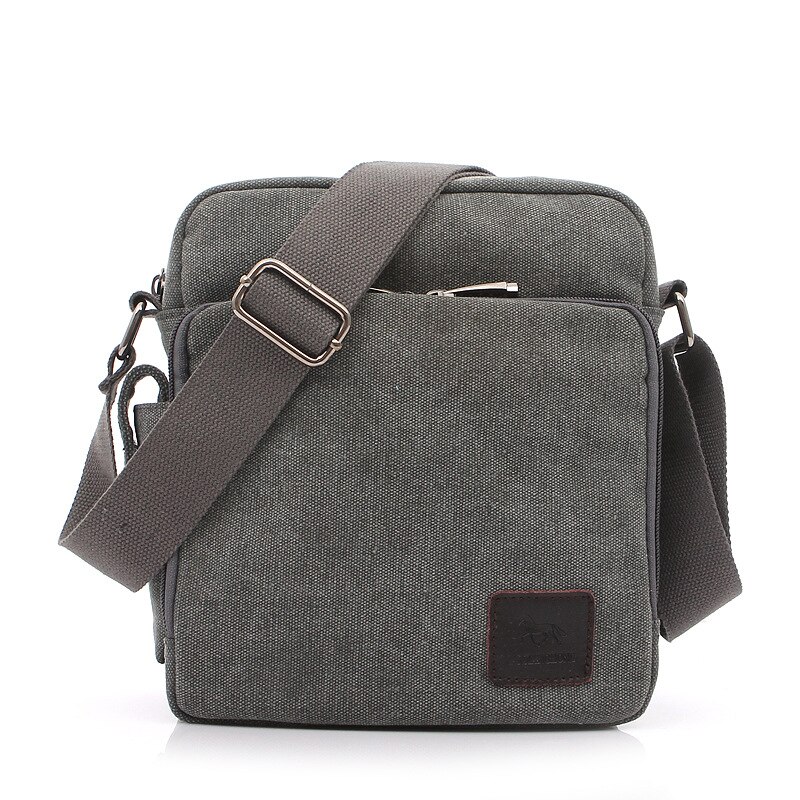 Korean canvas diagonal bag men's outdoor multifunctional shoulder bag wallet: Grey