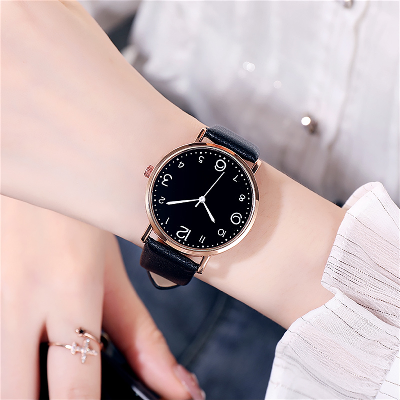 Vrouwen Horloges Populaire Vrouwen Casual Netto Met Sterren Decoratie Mode Wilde Riem Horloge Horloges Relogio