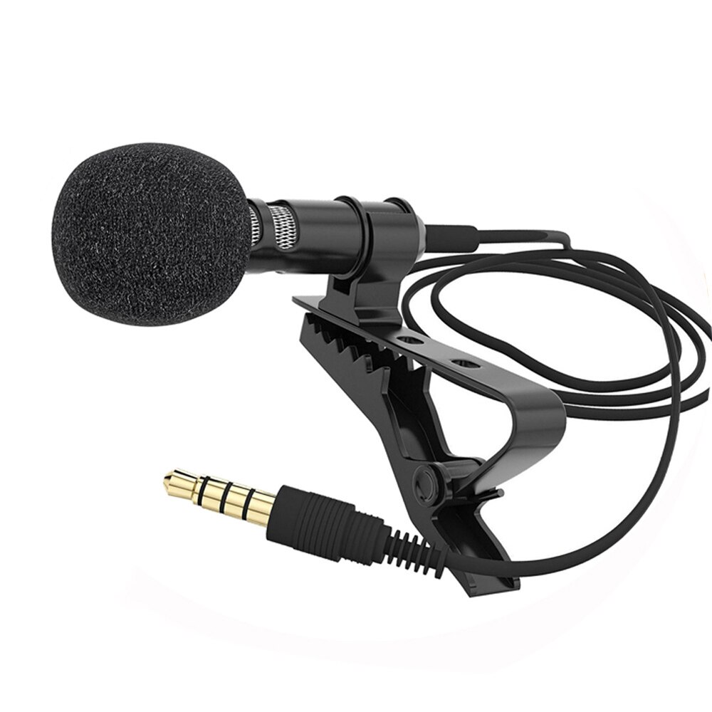 Portable Grade Lavalier Microphone 3.5mm Jack Hands-free Omnidirectional Mic Easy Clip-on Perfect for Record Live
