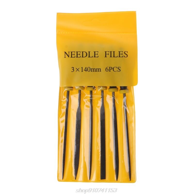 Juego de Limas de aguja para reparación de joyas, herramienta de limas de Metal de 140x3mm, Mini escofina surtida de diamante, herramienta de mano de molienda de madera, N30 20, 6 uds.