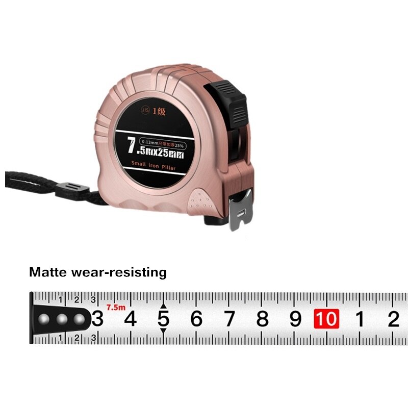 Retro Portable Steel Tape Measure Nylon Material Resistance To Fall Waterproof Distance Measuring Tool 3M 5M 7.5M 10M Available: Matte wear-resisting / 7.5M