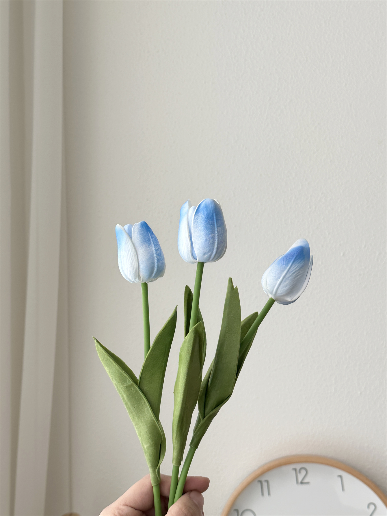 Tulip imitation flower home decoration decoration floral art bedroom decoration immortal bouquet: SKY BLUE