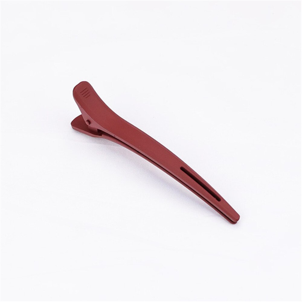 Pinza de pico de pato esmerilado grande, 9 colores opcional, horquilla de plástico a presión para mujeres y niñas, herramientas sencillas de estilismo para el cabello, 1 Uds.: A Red Wine