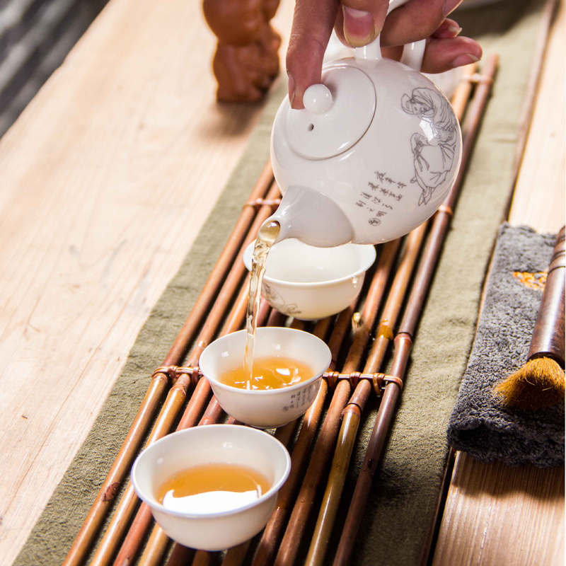 Keramik Teekannen Yixing Teekanne Weiß Porzellan Tee Setzt Chinesische teekanne Einzigartige Wasserkocher Kung Fu Teaset Infuser China Tee Tassen D001